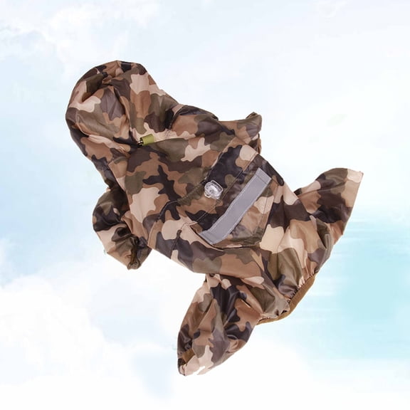WRISTBIQUE Dog Rain Jacket Camouflage Waterproof Pet Slicker for Wet Weather
