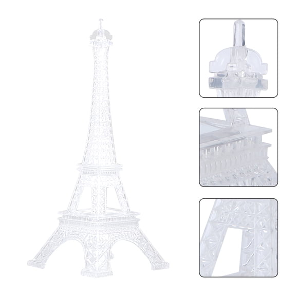 WRISTBIQUE 2Pcs White Acrylic Eiffel Tower Night Lights Decorative Lamps with Fine Workmanship for Home