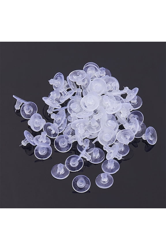 Earring Findings for Jewellery Making Earring Stopper White Silicone Round Earring Backs 100Pcs