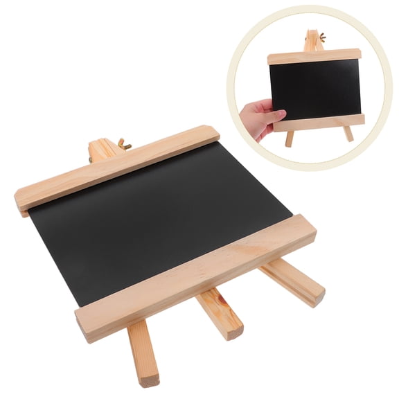 WRISTBIQUE Black Wooden Easel Chalkboard Menu Board with Natural Finish for Home and Events
