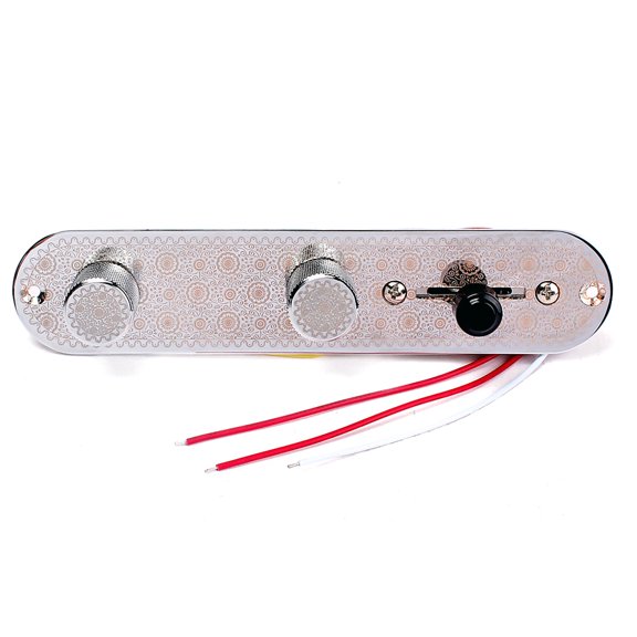 WRISTBIQUE Loaded Nickel Plated Control Plate for Guitar Prewired with Screws and Knobs