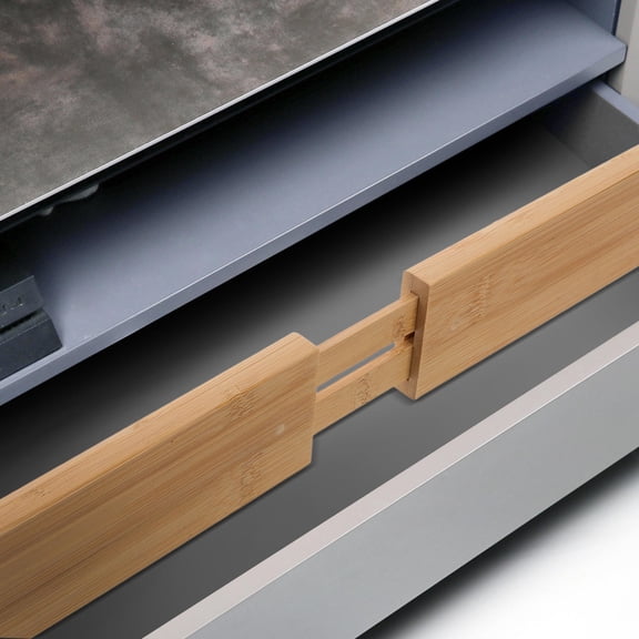 WRISTBIQUE Adjustable Drawer Divider, Khaki Retractable Organizer Partition for Kitchen, Bedroom, Office Storage