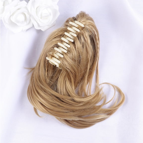 WRISTBIQUE Ponytail Wave Hair Curly Braiding Hair Golden 1Pack