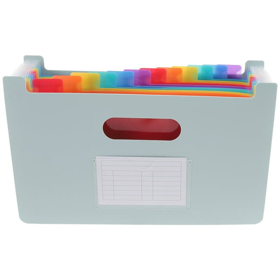 WRISTBIQUE Sky Blue Accordion File Organizer with Expanding Folders for Office Document Storage and Receipt Organization