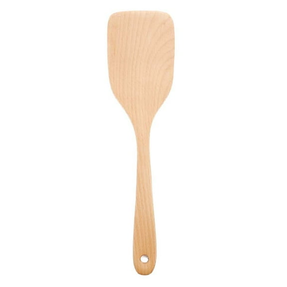 WRISTBIQUE Flat Wood Spatula Light Brown Non Stick Cooking Utensil 1Pcs