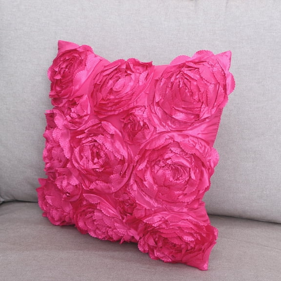 WRISTBIQUE Rose Pillow Case for Home Car Cafe Decor with Invisible Zipper Soft Fabric