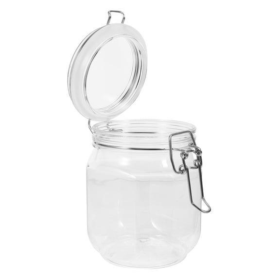 WRISTBIQUE Food Storage Jar Round Plastic Transparent Sealing 1Pcs