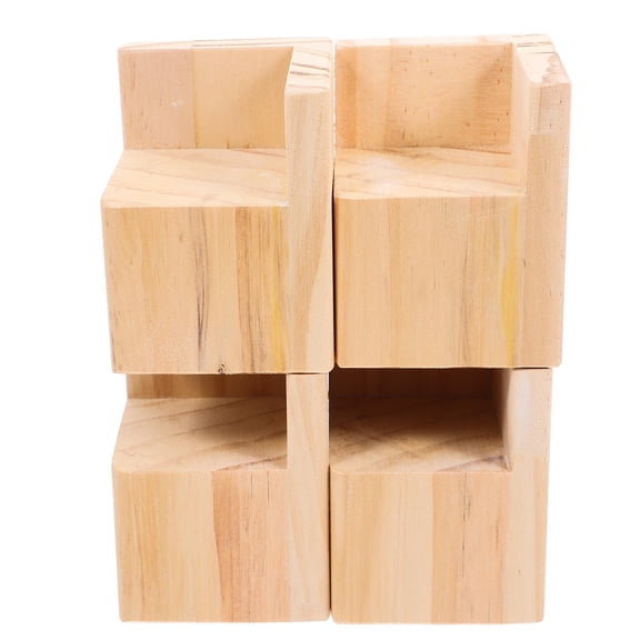 WRISTBIQUE Furniture Risers, Khaki Wood, Elevate Desks and Tables, Stylish and Stable Design