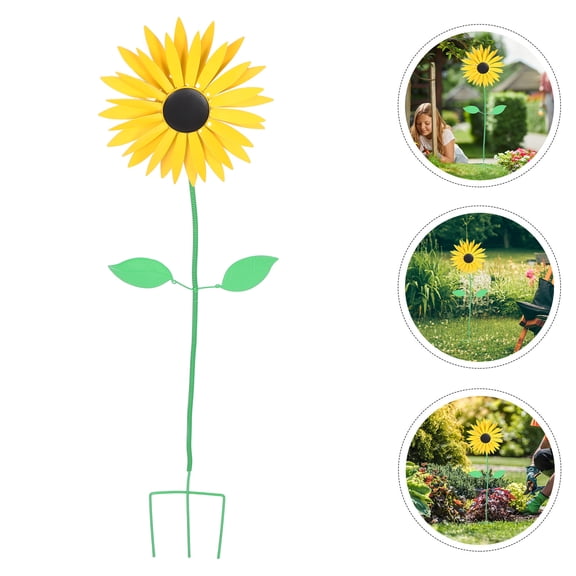 WRISTBIQUE Sunflower Windmill Multi-Color Iron Outdoor Decor Spinning Wind Sculpture