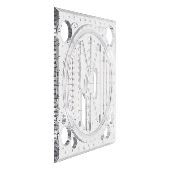 WRISTBIQUE Transparent Plastic Round Template Ruler for Precise Geometric Drawing and Measuring