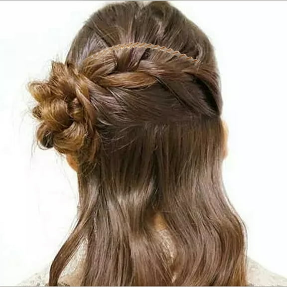 WRISTBIQUE Golden Metal Hair Combs For Women 5Pcs For Wedding And Dances