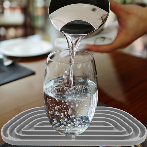WRISTBIQUE Grey Silicone Refrigerator Drip Tray Protector, Leak and Spill Resistant Catcher for Fridge Shelves