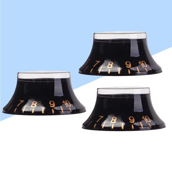 WRISTBIQUE Guitar Control Knobs Cap 3Pcs Set Black Plastic for Electric Guitar Accessories and Tone Control