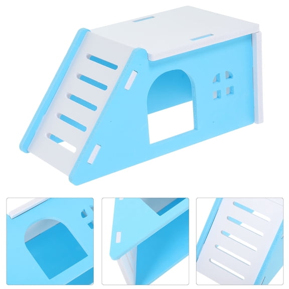WRISTBIQUE Cute Hamster Hut PVC Sky Blue Pet Friendly Design for Indoor Use 1Pack