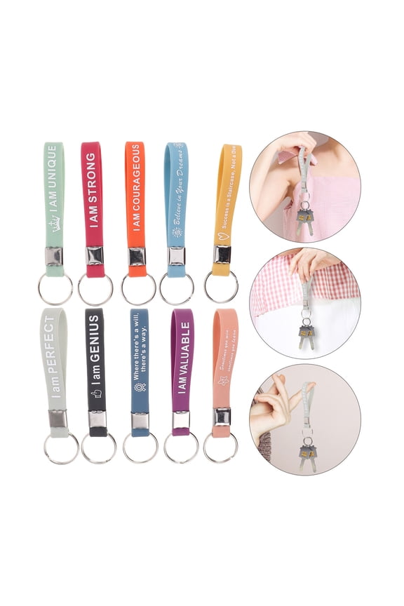 60Pcs Motivational Silicone Keychains with Inspirational Quotes for Employee Appreciation
