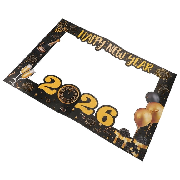 WRISTBIQUE Large Handheld 2026 New Year Party Selfie Photo Frame Prop, Celebration Photo Booth Frame for Holiday Party Decor