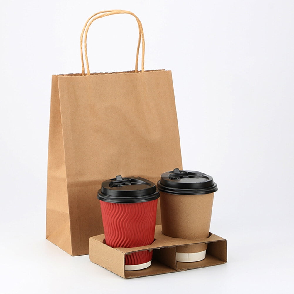 WRISTBIQUE Light Brown Corrugated Paper Cup Carrier Tray for Takeout ...