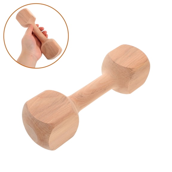WRISTBIQUE Kids Mini Dumbbells Wooden Dumbbells Light Yellow 1Pcs Child Friendly Design Home Use Fitness Tools