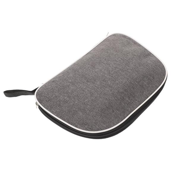 WRISTBIQUE Grey Table Tennis Cover with Multi-Compartment Organizer, Lightweight Oxford Fabric Storage Case for Pong Paddles