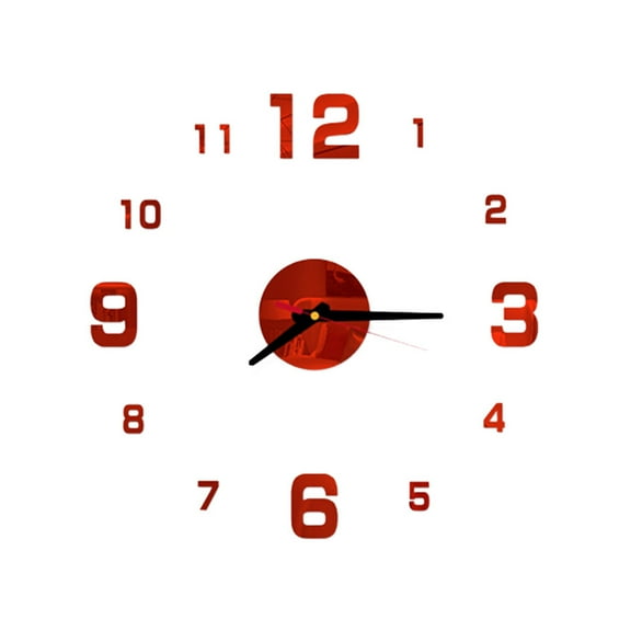 WRISTBIQUE Red Framless Acrylic Wall Clock for Office and Home Decoration