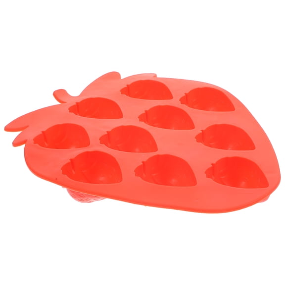 WRISTBIQUE Strawberry Tray Fruit Strawberry Shape Ice Tray Mould Red 1Set