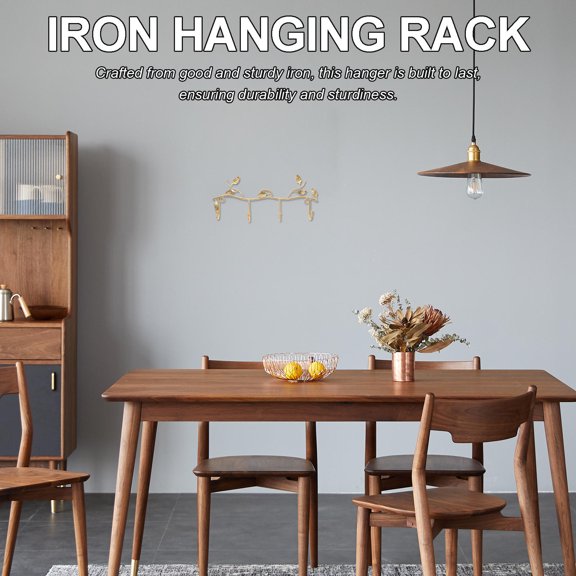 WRISTBIQUE Golden Iron Wall Mounted Hook Nordic Style Small Coat Rack 1 Set