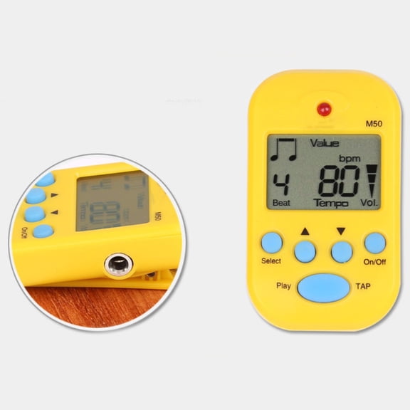 WRISTBIQUE Multi Functional Clip on Digital Metronome with LCD Screen for Guitar Piano