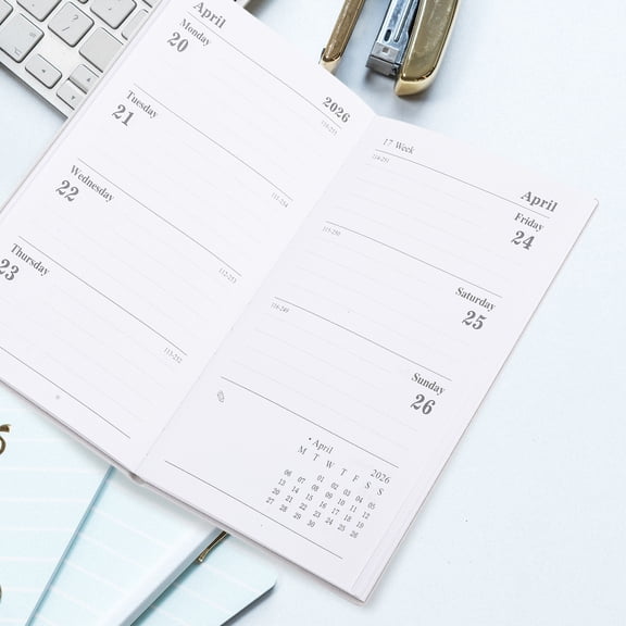 WRISTBIQUE Men's Compact Weekly Planner Notebook with PU Cover and Multi-Use Note Pages for Effective Scheduling and Organization