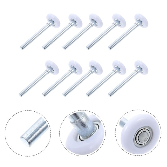 WRISTBIQUE 10Pcs Nylon Garage Door Rollers Plated Silver Durable Guide Wheels for Smooth Sliding Door Accessories