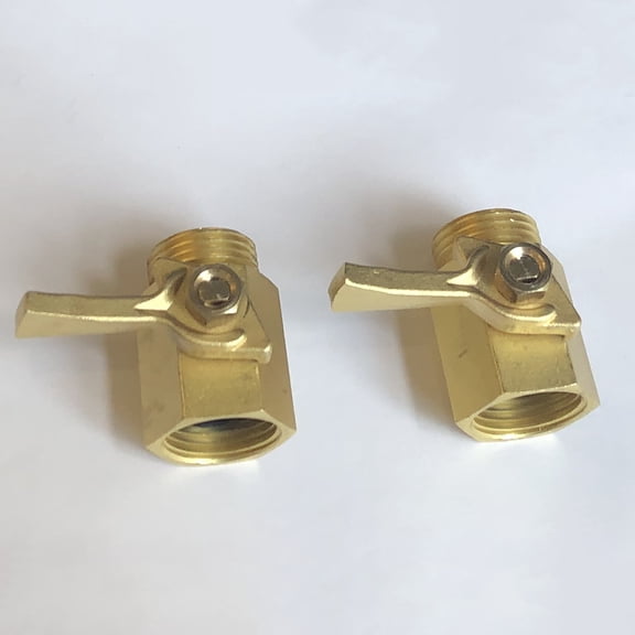 WRISTBIQUE Solid Brass Cut Off Valve Garden Watering Connector with Rubber Gasket for Leak Prevention
