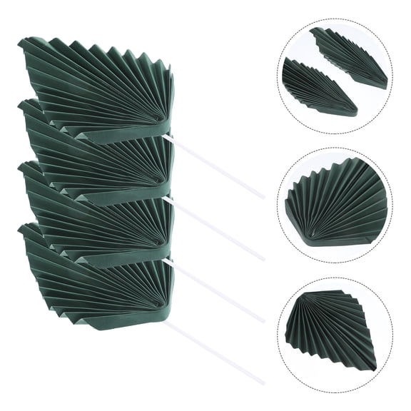WRISTBIQUE Birthday Party Cake Toppers Dark Green Palm Leaf 10Pairs 5.9In