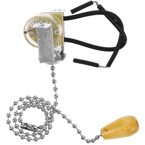 WRISTBIQUE Silent Pull Cord Light Switch Plated Silver for Pendant and Wall Lights