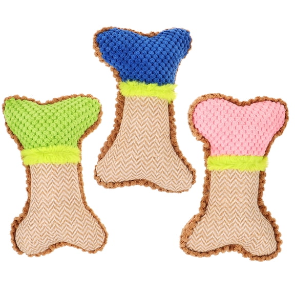 WRISTBIQUE Plush Squeaky Dog Toy for Playtime and Healthy Teeth Assorted Color