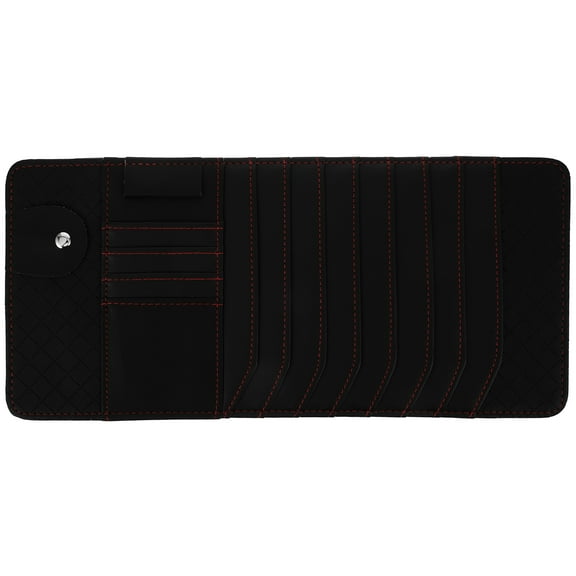 WRISTBIQUE Portable CD Storage Bag for Cars Black Fabric Car CD Holder Multipurpose Visor Organizer 7.5 x 5.5 inches