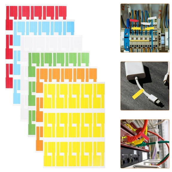WRISTBIQUE Colorful Adhesive Wire Tags for Cable Labeling and Cord Organization, Labels for Easy Identification and Management