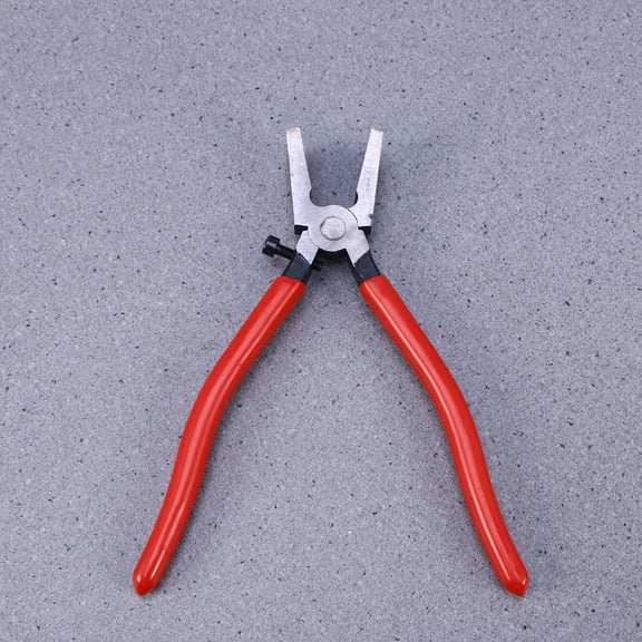 WRISTBIQUE Flat Nose Pliers Red for Glass Fusing Trimming and Key Fob Work with Screw Adjust