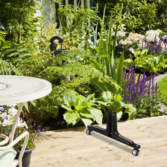 WRISTBIQUE Hotel Room Divider Movable Base Privacy Screen Panel Black 1 Set