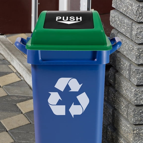 WRISTBIQUE Heavy Duty Green Plastic Outdoor Trash Can Lid Cover, Waste Bin Protector for Yard and Garden