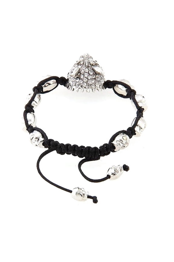 Punk Mens Bracelet Wolf Head Adjustable Rhinestone 1Pack