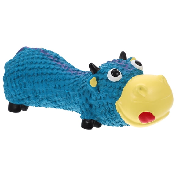 WRISTBIQUE Puppy Chew Toys Teething Cow Shape Blue Latex for Daily Use 1Pack