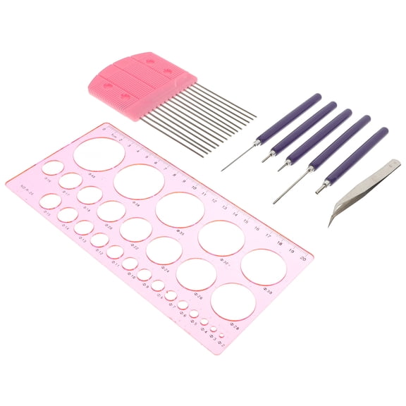 WRISTBIQUE 8Pcs DIY Paper Quilling Kit with Quilling Needle Pen and Assorted Color Paper Craft Tools