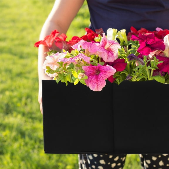 WRISTBIQUE Rectangle Grow Bag Non-woven Planting Bed for Plants 1Pcs 23.6X23.6X11.8in