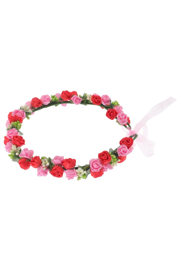 Red Floral Headpiece Foam Metal Lace for Decor Wedding Accessory