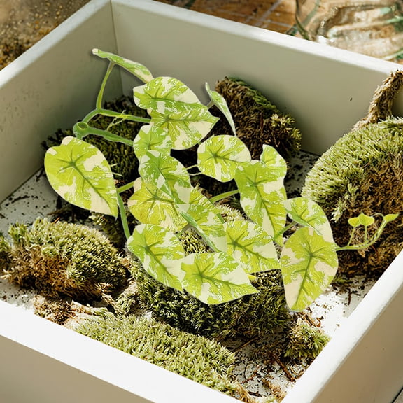 WRISTBIQUE Reptile Sanctuary Wall Decor with Artificial Plants, Plastic Reptile Plants in Assorted Colors, 2 Pieces