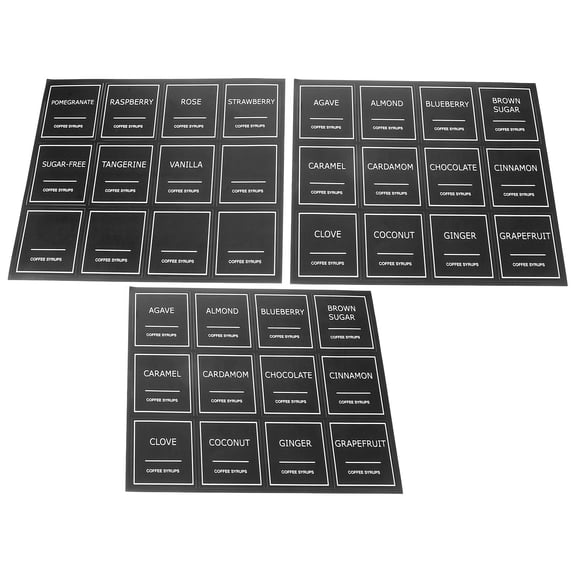 WRISTBIQUE Black Plastic Coffee Syrup Labels Reusable for Kitchen Containers