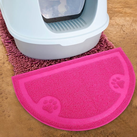 WRISTBIQUE Rosy PVC Cat Litter Mat Pet Cleaning Carpet with Dirt Grabbing Design for Doorways