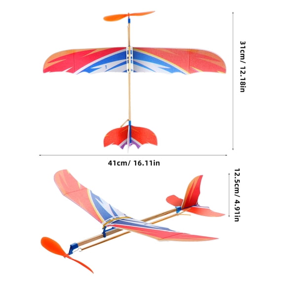 WRISTBIQUE Rubber Band Glider Aircraft Model for Indoor Outdoor Play 6Pcs Plastic Multi