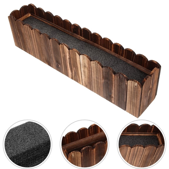 WRISTBIQUE Rustic Wooden Window Planter Box for Indoor and Outdoor Use Small Lightweight Wood Flower Pot