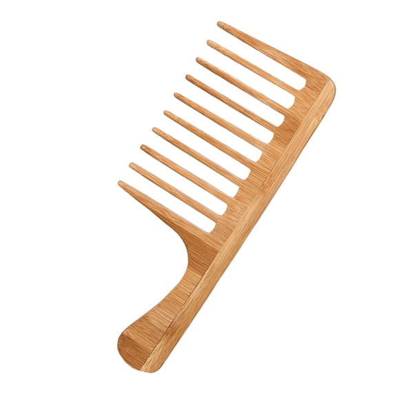 WRISTBIQUE Wide Tooth Combs Travel Comb Bamboo Retro Oil Head Style 1Set