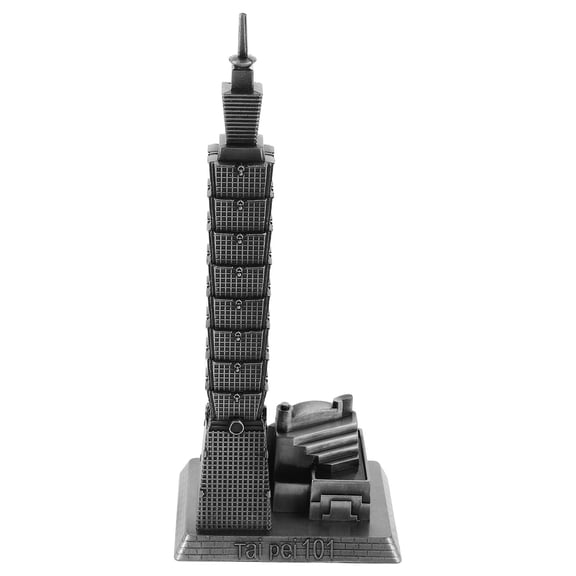 WRISTBIQUE Chinese Style Plated Silver Architectural Model Ornament for Home and Office Decor